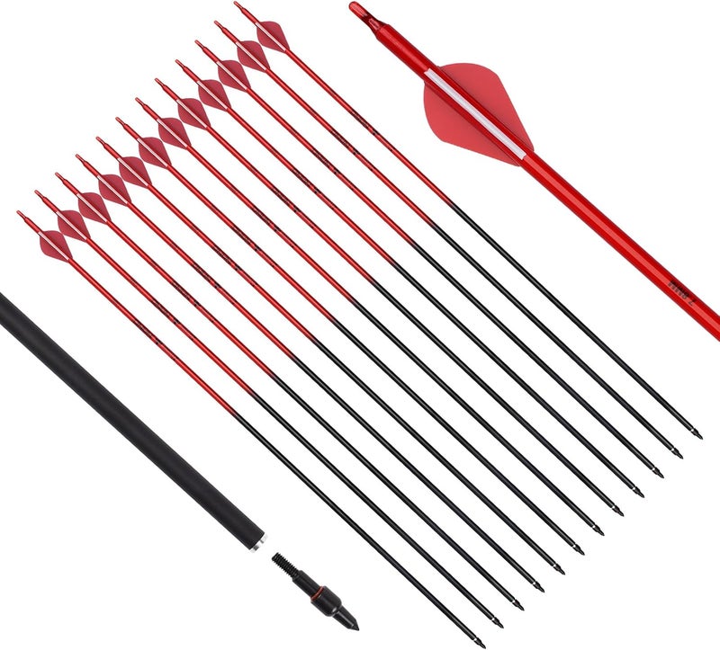 Yls Carbon Archery Arrows Practice Arrows Detachable Arrowhead and Nock 4 inch Streamlined TPU Feathers Perfect for Youth BeginnerTarget Practice and Outdoor Shooting - Image 1